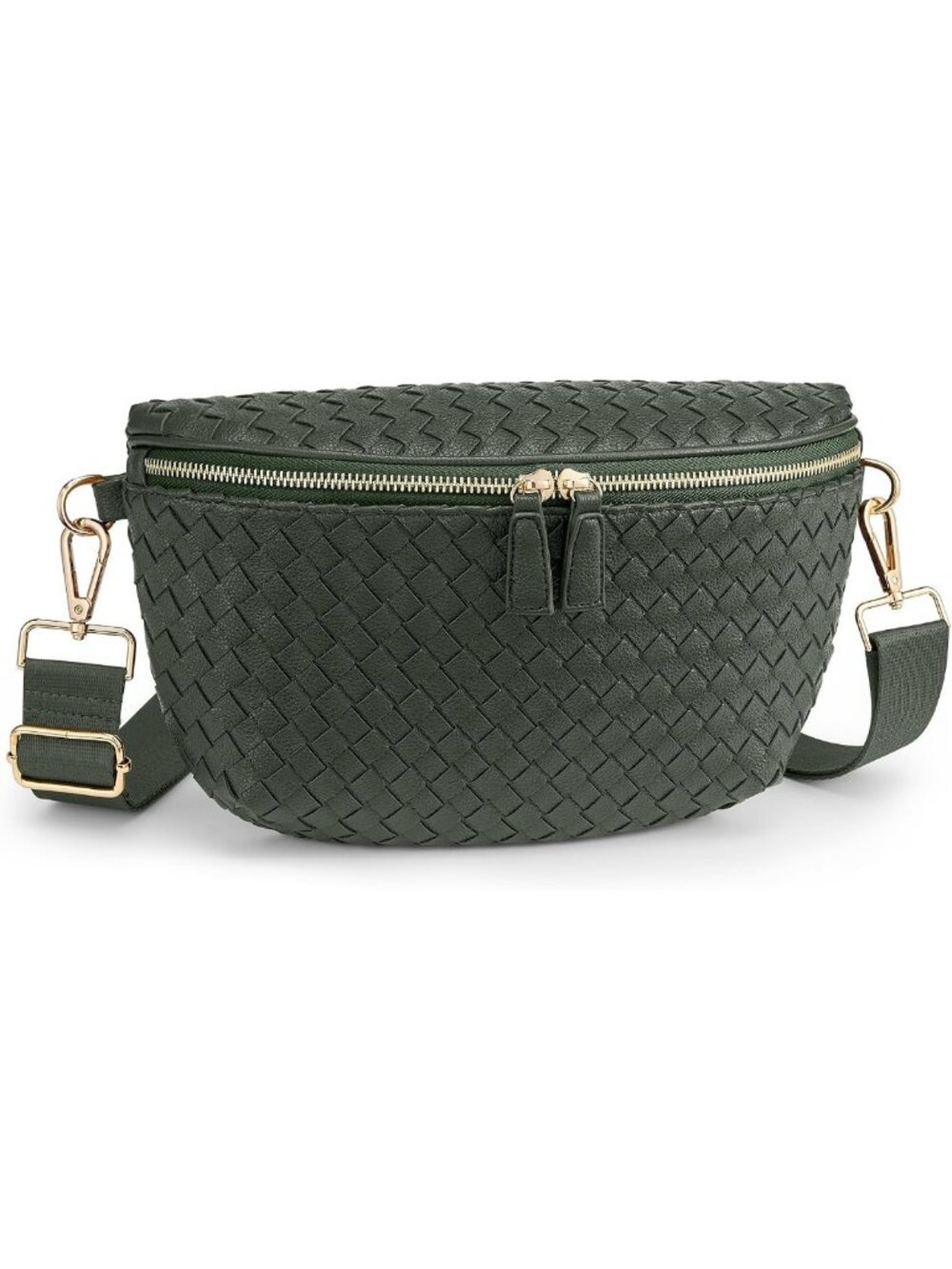 Woven Vegan Leather Crossbody Bag for Women | Travel-Friendly Belt Bum Bag